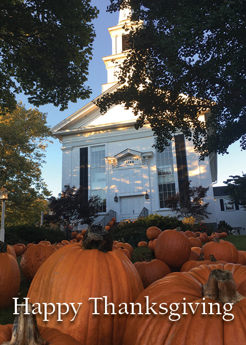 Church Pumpkins  Thanksgiving Card